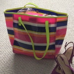 Nine West colourful striped tote bag